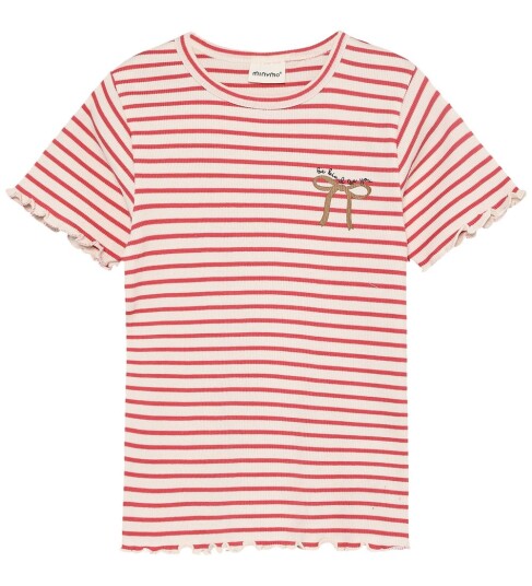 Minymo T Shirt Ss Rib Red 104