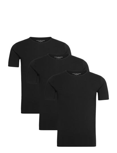 Tommy Hilfiger Stretch Cn Tee Ss 3Pack - Black - M