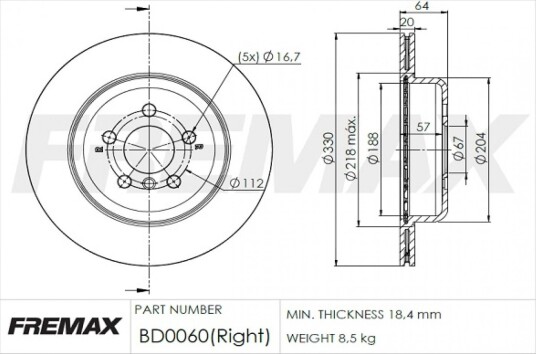 Bremseskive FREMAX BD-0060