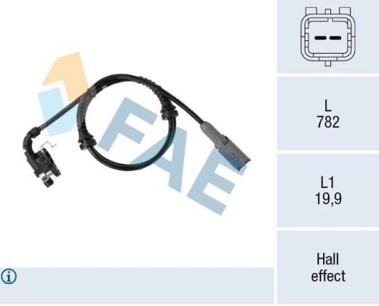 Sensor, ABS FAE 78548 Sensor, ABS FAE 78548