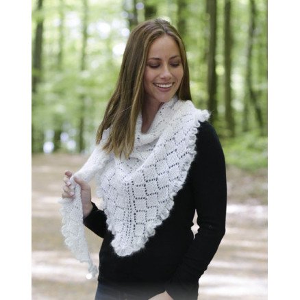 Chill and Frills by DROPS Design Sjal Strikkeoppskrift 188x56 cm