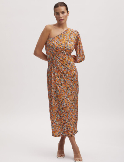 Gestuz Odagz P One Shoulder Dress - Khaki green - L Gestuz Odagz P One Shoulder Dress - Khaki green - L
