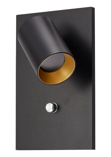 Nordesign Oz K1 vegglampe m/USB - Svart/Gullfarget
