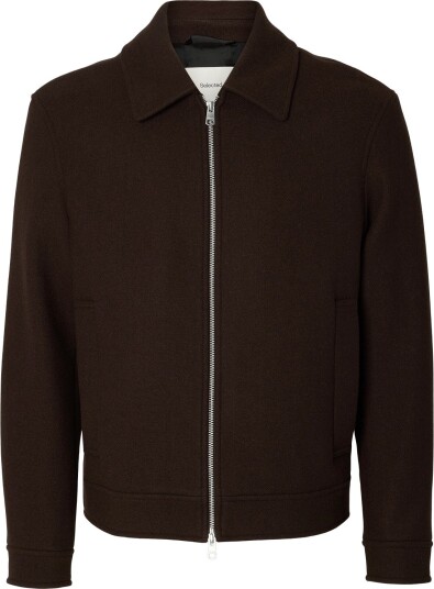 Selected Slmphilip Wool Blend Jkt Noos   Brown   M