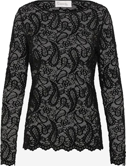 My Essential Wardrobe   Genser MWSalvi LS Lace Blouse   Svart