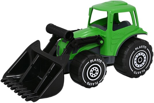 Plasto Traktor Med Frontlaster Grønn/Svart Plasto Traktor Med Frontlaster Grønn/Svart