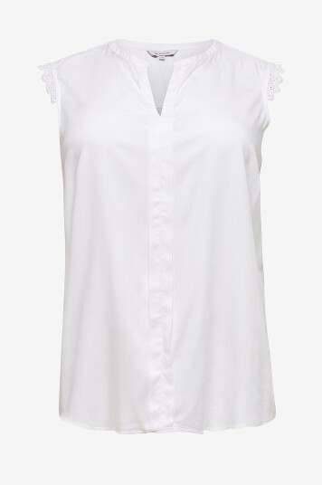 Only Carmakoma Bluse carMumi SL Top Hvit Only Carmakoma Bluse carMumi SL Top Hvit
