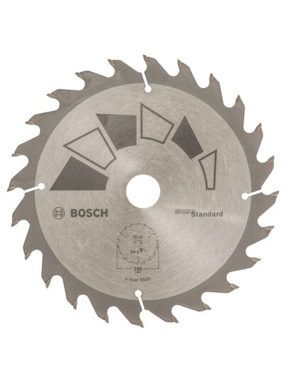 Bosch Sirkelsagblad STANDARD D= 160 mm borediameter= 20 mm T= 24