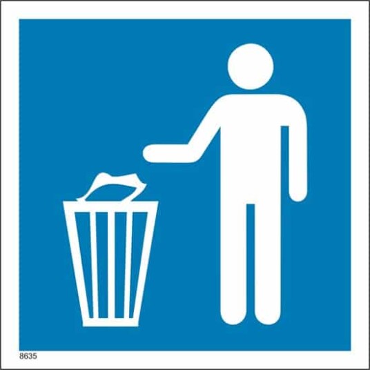 Søppelkurv / søppelbøtte Selvklebende 10x10cm Etterlysende
