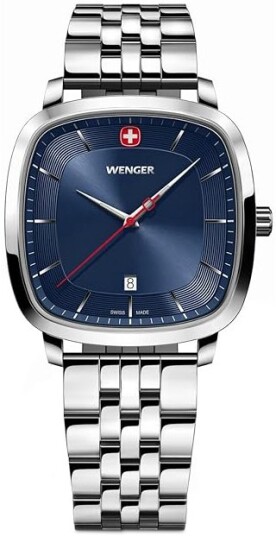Wenger Herreklokke 01.1921.103 Vintage Blå/Stål