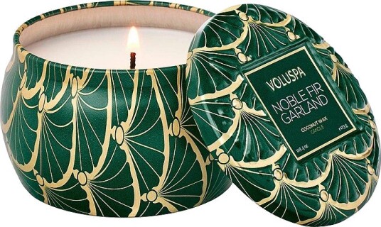 Voluspa Noble Fir Garland Mini Tin Candle 25H