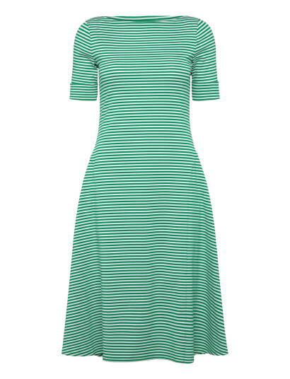 Ralph Lauren Lauren Striped Stretch Cotton Ribbed Midi Dress Green M Ralph Lauren Lauren Striped Stretch Cotton Ribbed Midi Dress Green M