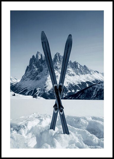 Crossed Skis Plakat Plakat / 21x30cm
