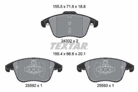 Bremseklosser TEXTAR 2433205 Bremseklosser TEXTAR 2433205