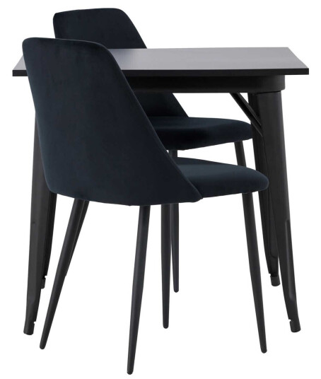 Venture Design Tempe & Night spisegruppe Svart/svart 2 stoler & bord 80 x 80 cm