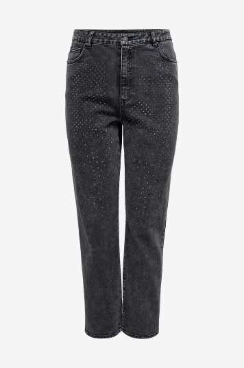 Only Carmakoma Jeans carEmily HW Straight Rhs Dnm Gua B Svart