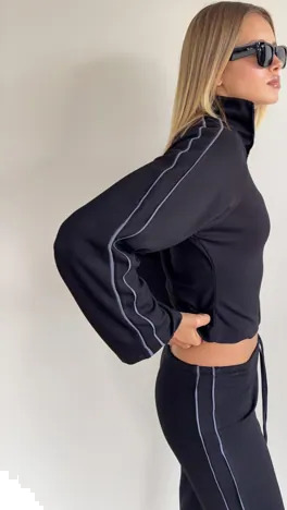 Nelly Svart Track Zip Jacket