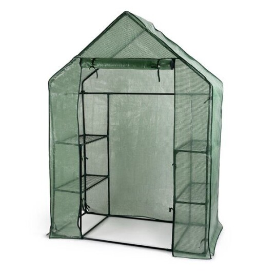 Minidrivhus med hyller og glidelås   143 x 73 x 195 cm