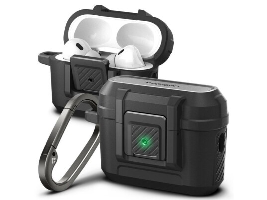 Spigen Lock Fit Apple AirPods Pro (2. Gen.) Deksel med Karabinkrok Svart