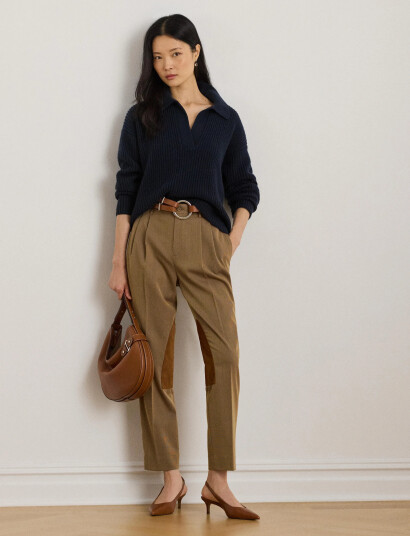 Lauren Ralph Lauren Wool-Blend Polo Sweater - Navy - XS
