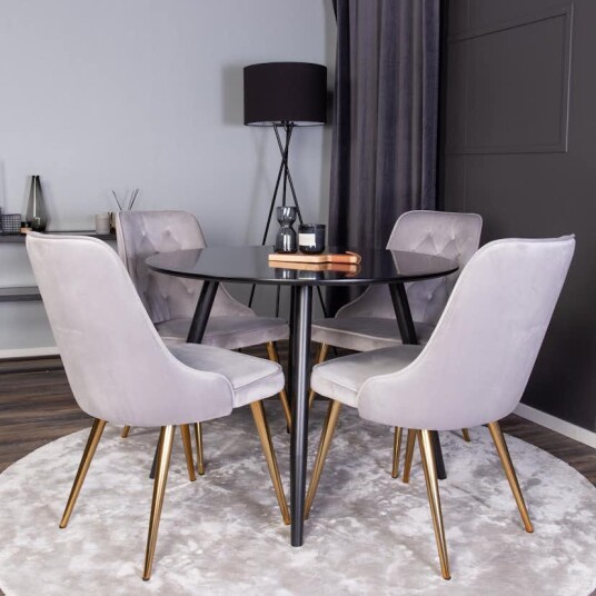 Venture Home Spisegruppe Venture Home Plaza med 4stk Velvet Deluxe Stoler GR24143