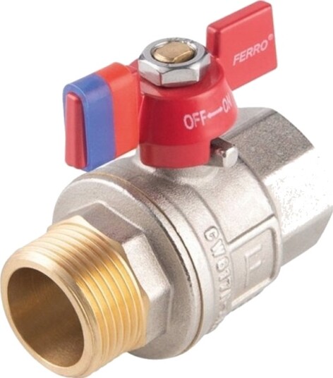 Ferro Kuleventil Vann Sommerfugl 1" Innv.-Gjenger, F-Power// Zkw.25-Wn-M-Fer-Power