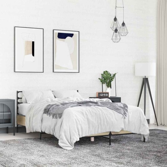 Sengeramme sonoma eik 120x200 cm konstruert tre og metall 8721102613340 Sengeramme sonoma eik 120x200 cm konstruert tre og metall 8721102613340