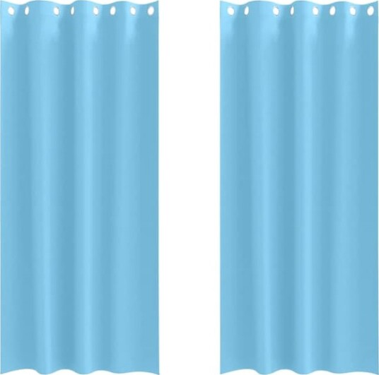 vidaXL Mørkleggende Gardiner med Ringer 2 pcs Lys blå 225 x 140 cm