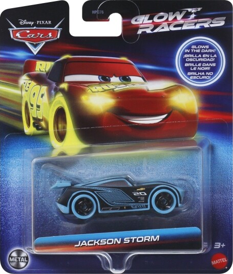 Mattel Disney Pixar Cars Glow Racers Jackson Storm Lekebil 1:55 Mattel Disney Pixar Cars Glow Racers Jackson Storm Lekebil 1:55