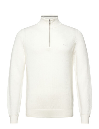 GANT Cotton Pique Half Zip Cream M