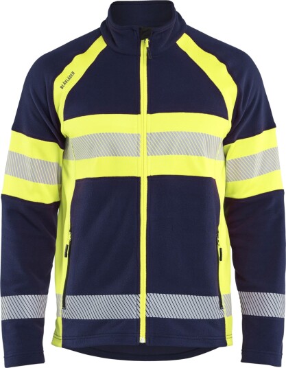Blåkläder Fleecejakke 4713 Varselklasse 1, Mikrofleece Marineblå/Gul