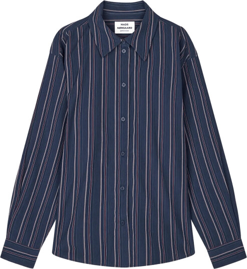 Mads Nørgaard Peach Poplin Yd Shelly Shirt Navy 34