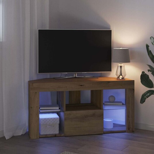 Hjørne LED TV skap Artisan Eik 108 x 40 x 50 cm Konstruert tre Hjørne LED TV skap Artisan Eik 108 x 40 x 50 cm Konstruert tre