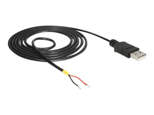 Delock USB A-hankjønn til Uisolert Tråd 1.5 m Svart