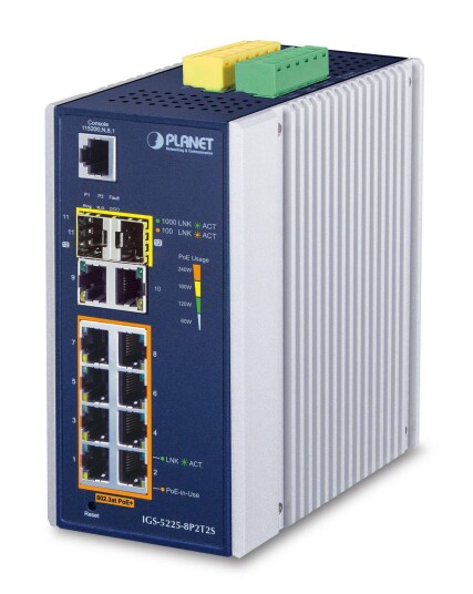 PLANET IP30 Industrial L2+/L4 8-Port