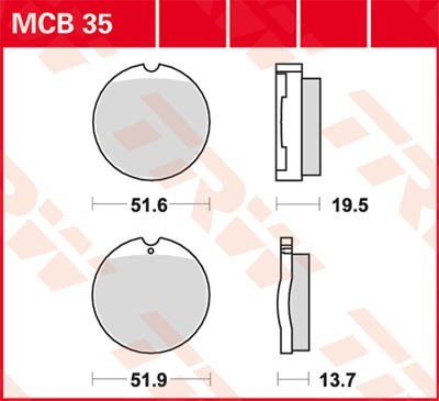 Bremseklosser sett TRW MCB35