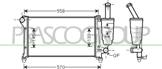 PRASCO FT122R009 Radiator motorkjøling PRASCO FT122R009 Radiator motorkjøling