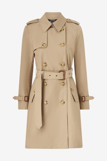 Ralph Lauren Lauren Trenchcoat Cotton Blend DB Blt Rain 38' Beige