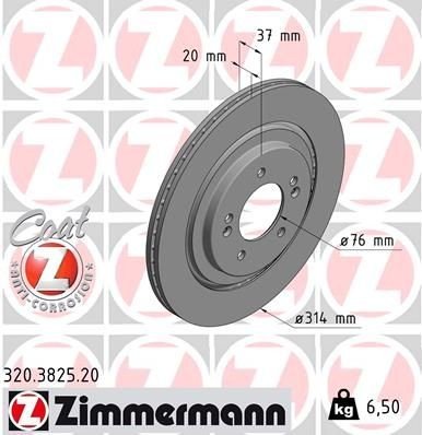 Bremseskive ZIMMERMANN 320.3825.20