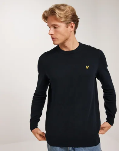 Lyle & Scott Cotton Merino Crew Neck Jumper Strikkegensere Blå