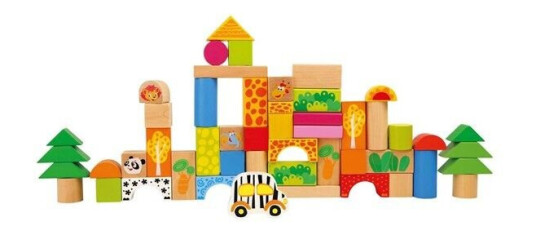 Small Foot Wooden Building Blocks Zoo in Shape Sorter Bucket 50dlg. Small Foot Wooden Building Blocks Zoo in Shape Sorter Bucket 50dlg.