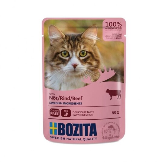 Bozita 85 g Kattemat Biff i Gelé Kornfritt for Voksen Katt