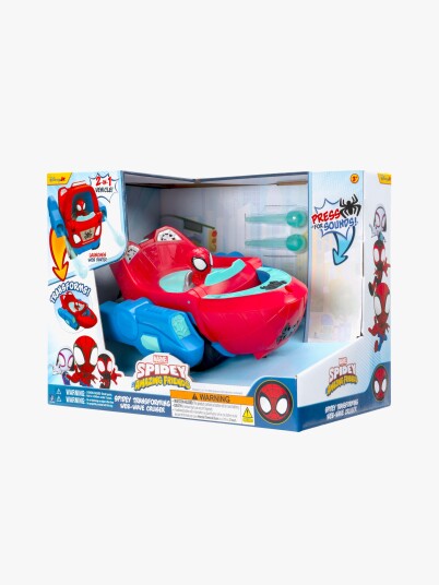 Spider-Man Transforming Web-Wave Cruiser Lekebil - Rød - ONE SIZE
