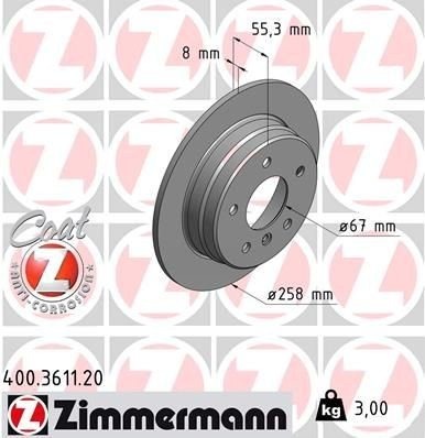 ZIMMERMANN 400.3611.20 Bremseskive