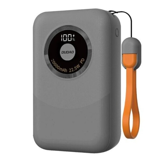 Dudao K21 Mini 10000mAh 22,5W USB-A / USB-C Grå Dudao K21 Mini 10000mAh 22,5W USB-A / USB-C Grå