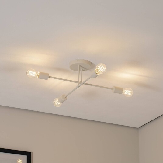 HELam Cambridge taklampe 4 lyskilder sandfarget metall