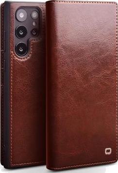 Samsung Galaxy S23 Ultra 5G Qialino Classic Lommebok-deksel I Lær Brun