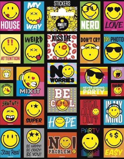 27 stk Klistremerker med Smileys og Tekst