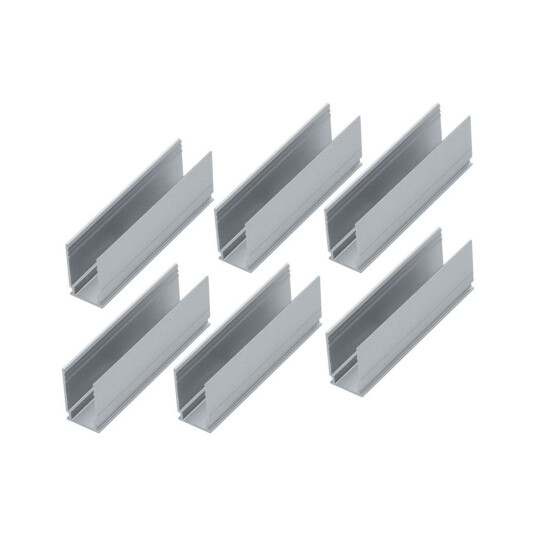 Plug & Shine Led strip profil 50x10,6 mm - 6 pakning - Sølv