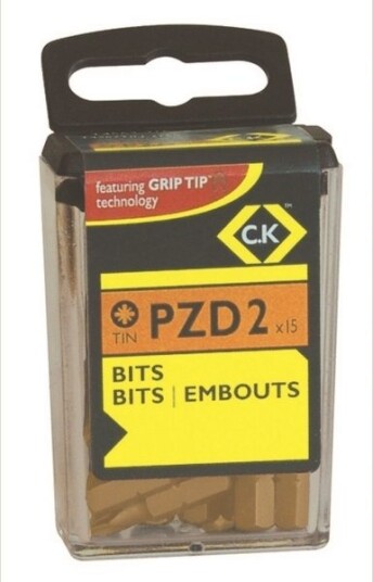 C.K Bits Til Skrujern Pozidriv2 Tin-Boks Med 15 Stk C.K. T4562tin-215